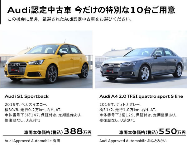 Audi認定中古車 カーセンサーエッジnet