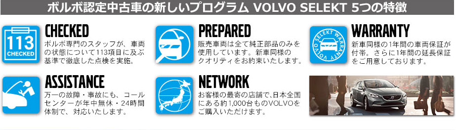 ボルボ認定中古車の新しいプログラム VOLVO SELEKT 5つの特徴
